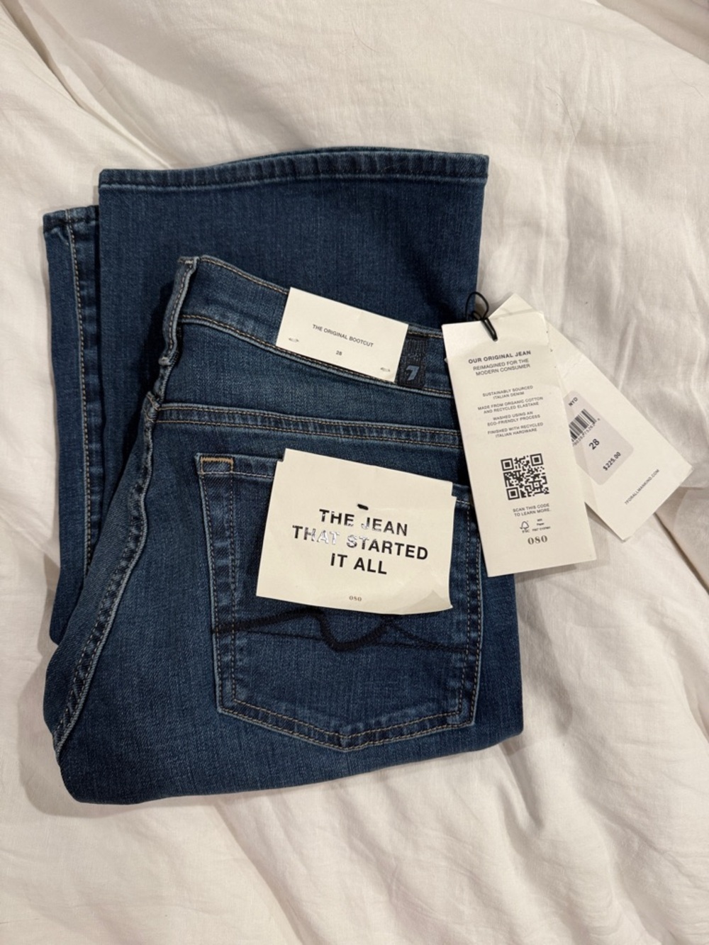 7 For All Mankind Dark Indigo Straight-Leg Jeans